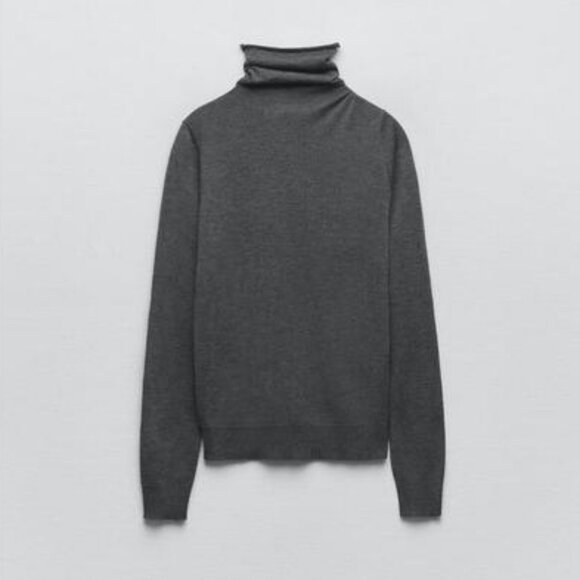 ZARA Funnel Neck Sweater Gray New with Tags! Size S - Picture 5 of 5
